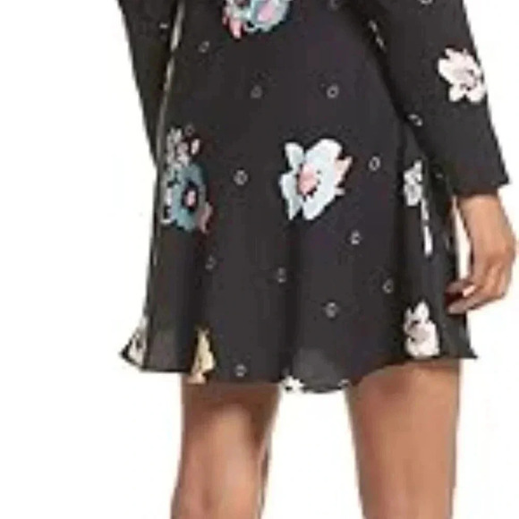 Free People Sunshadows Split-Sleeve Mini Dress in Night Combo Bohemian Date 0 - Picture 7 of 10